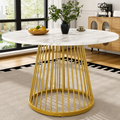 Table à Manger Ronde Effet Marbre