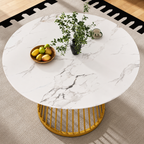 Table à Manger Ronde Effet Marbre