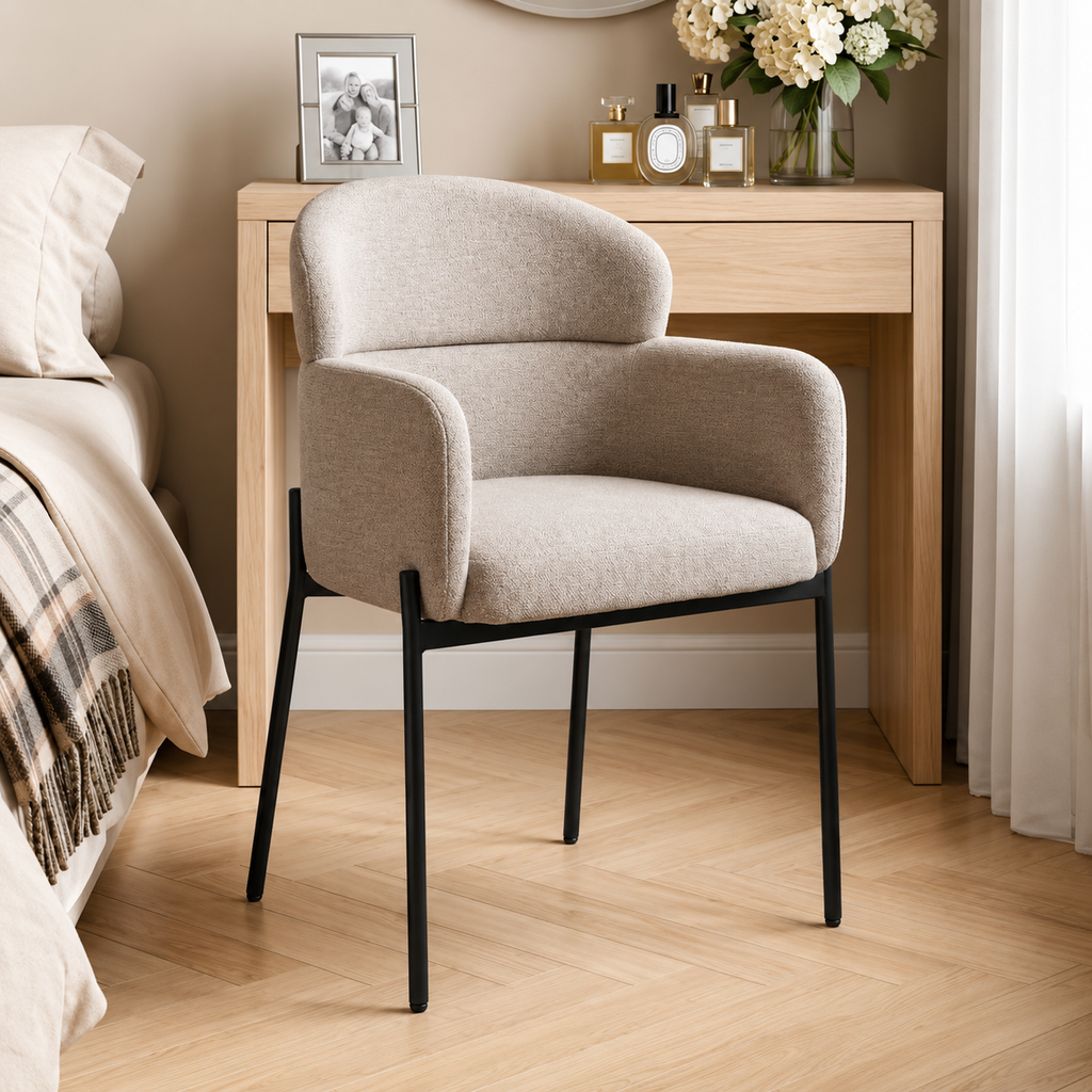 Fauteuil de Salon Haut de Gamme en Tissu Chenille