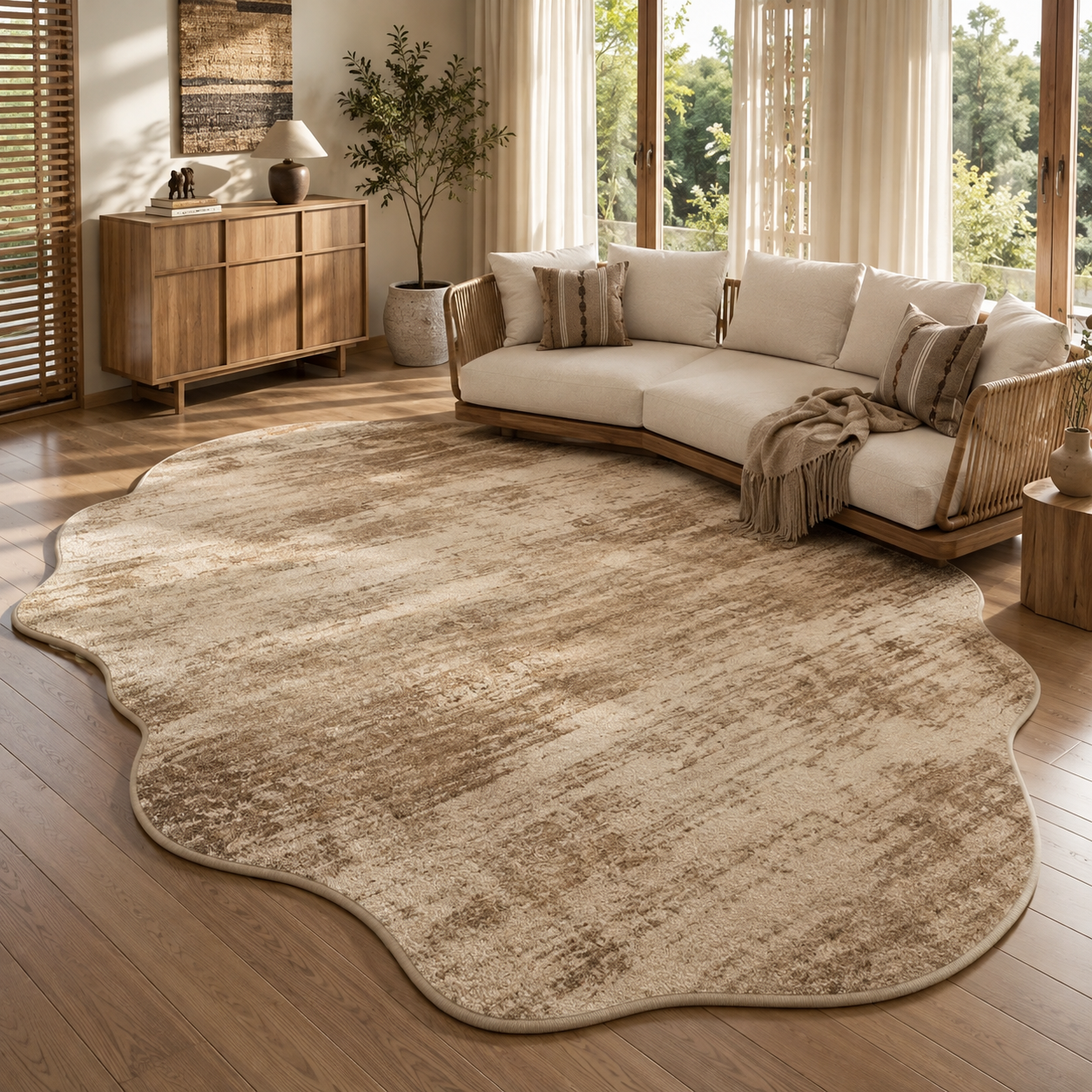 Tapis de Luxe à Formes Irrégulières