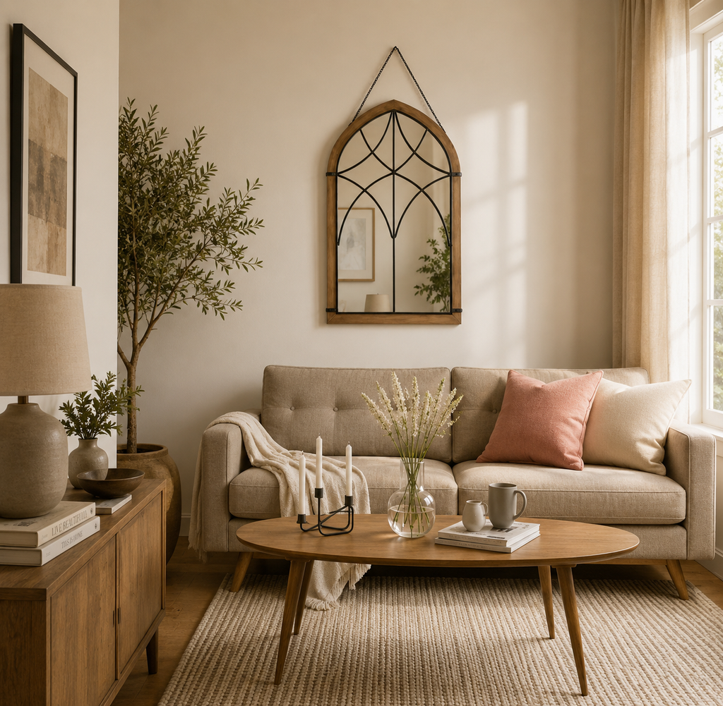 Miroir Mural Vintage en Bois
