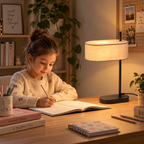 Lampe de Chevet Vintage Noire en Tissu – Charme Rétro & Lumière Intimiste