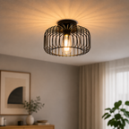Plafonnier Décoratif en Métal Style Cage