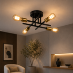 Plafonnier Semi-Encastré Noir Design Moderne
