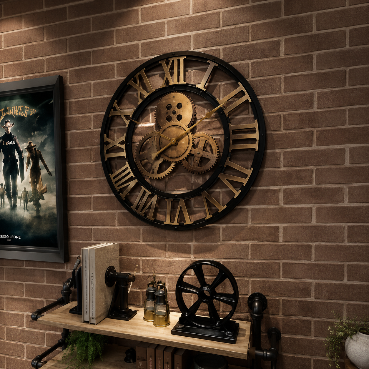 Horloge Murale Industrielle Rétro