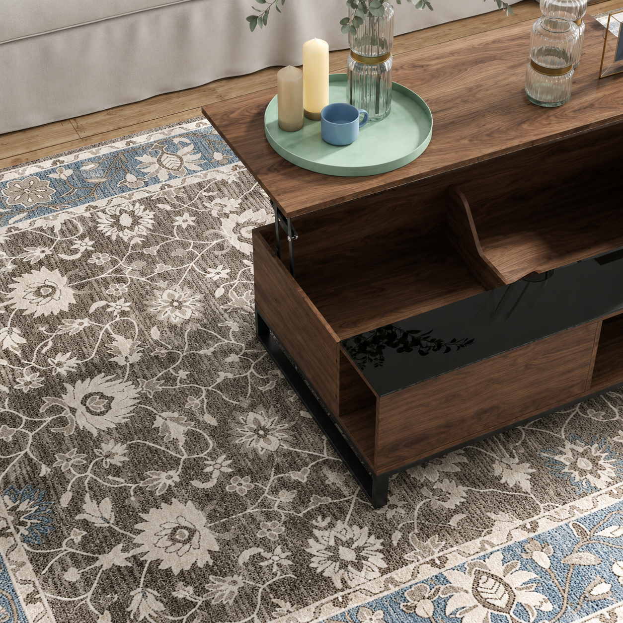 Table Basse Relevable Avec Rangement