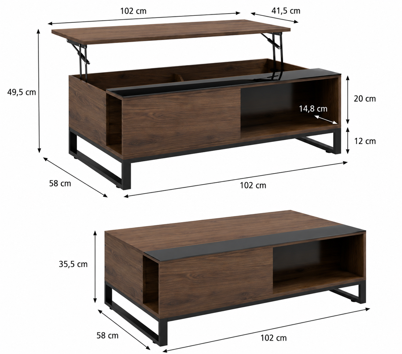 Table Basse Relevable Avec Rangement