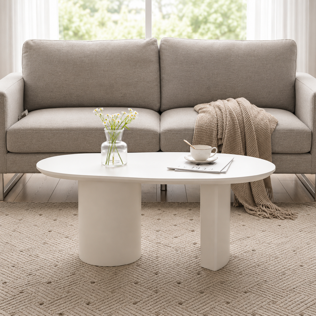 Table Basse Design Organique Blanche – Élégance Contemporaine & Finition Laquée Premium