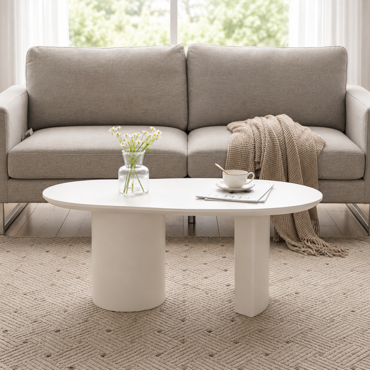Table Basse Design Organique Blanche – Élégance Contemporaine & Finition Laquée Premium