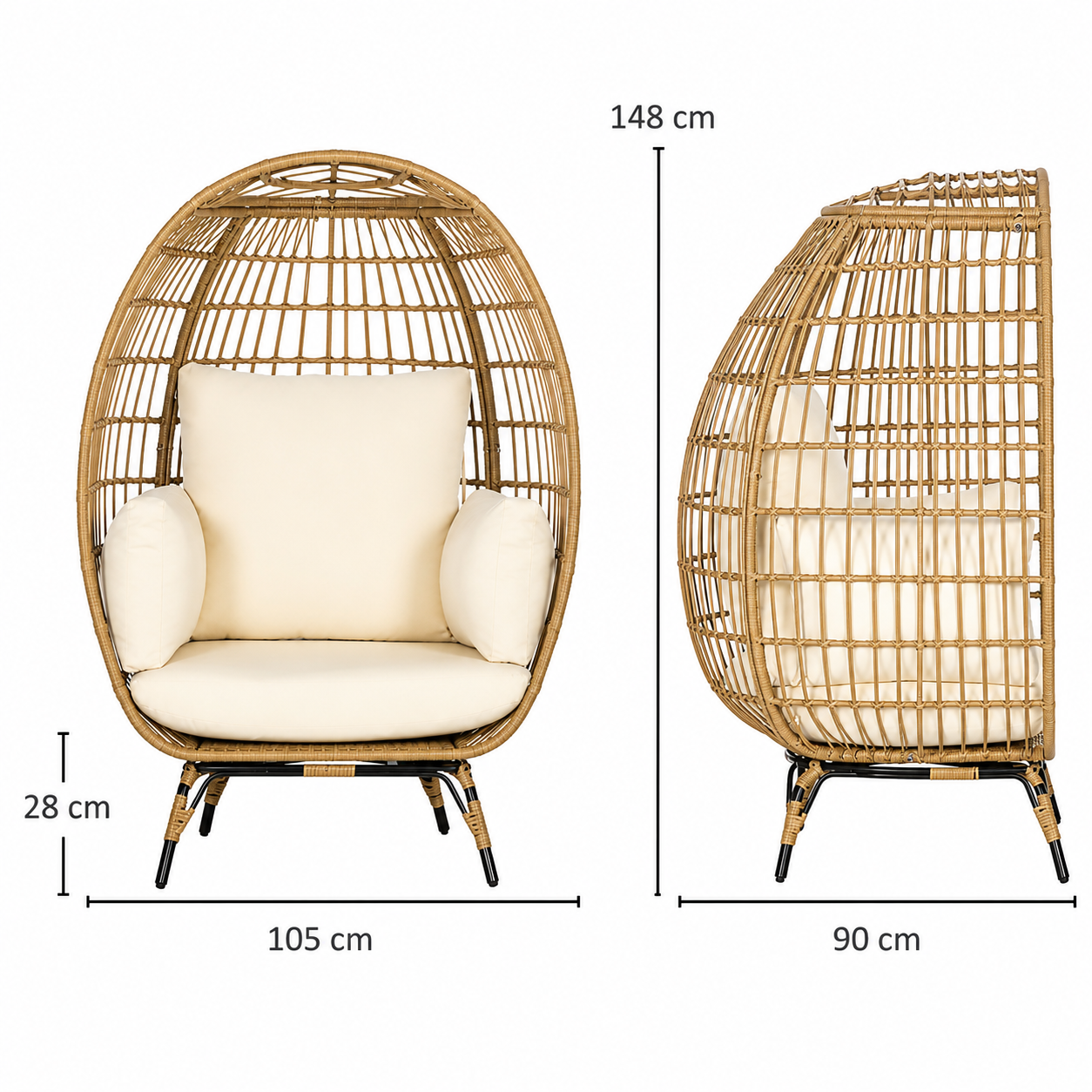 Fauteuil Suspendu en Rotin Haut de Gamme