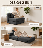 Fauteuil de Sol 2-en-1 Haut de Gamme