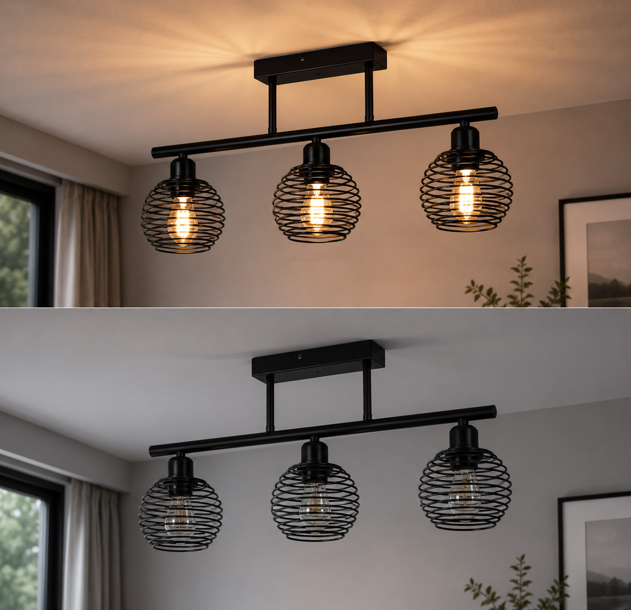 Plafonnier Vintage Industriel Noir – Luminaire Design E27