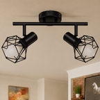 Spot de Plafond Noir à 2 Lumières Orientables