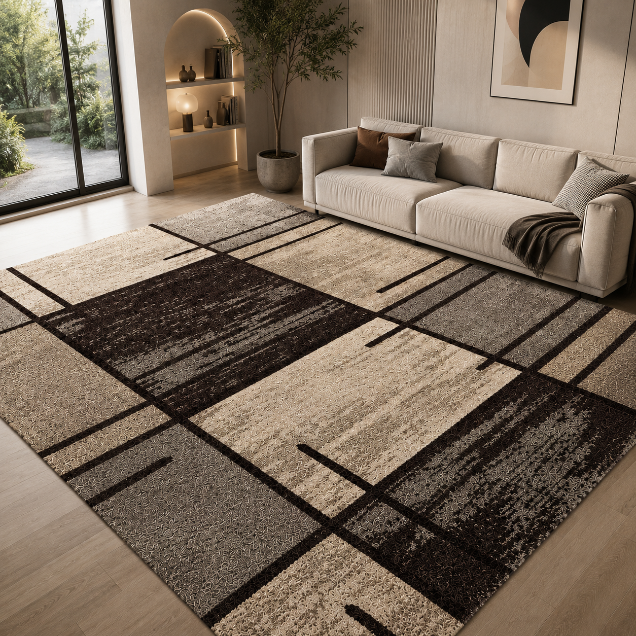 Grand Tapis Nordique en Flanelle