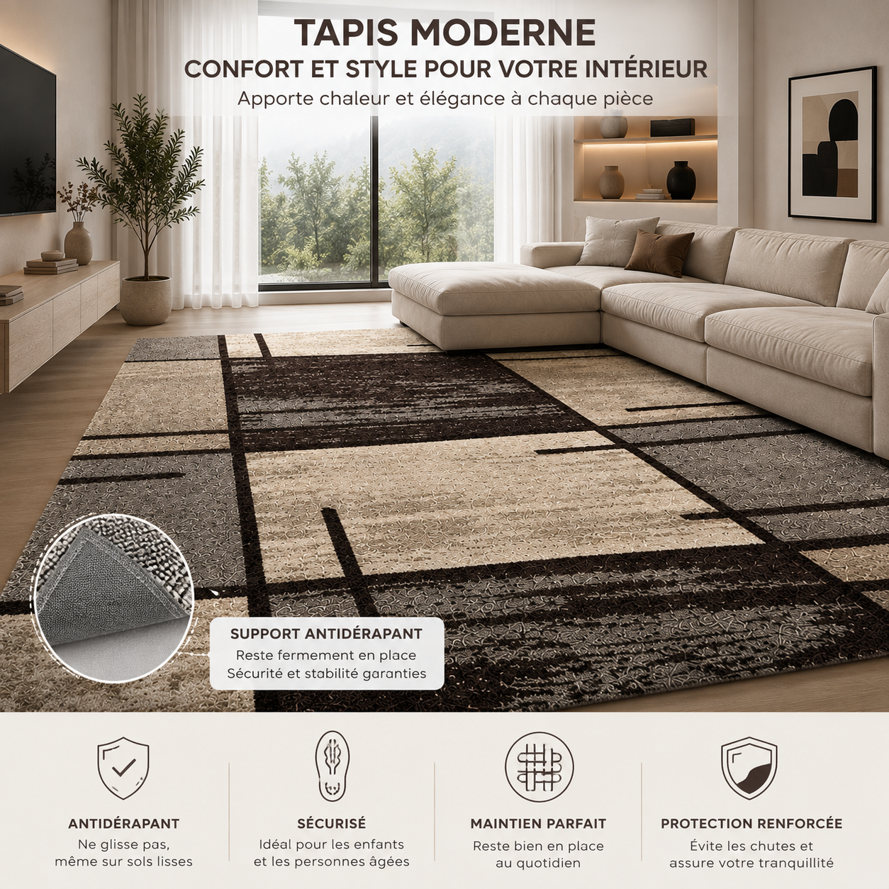 Grand Tapis Nordique en Flanelle