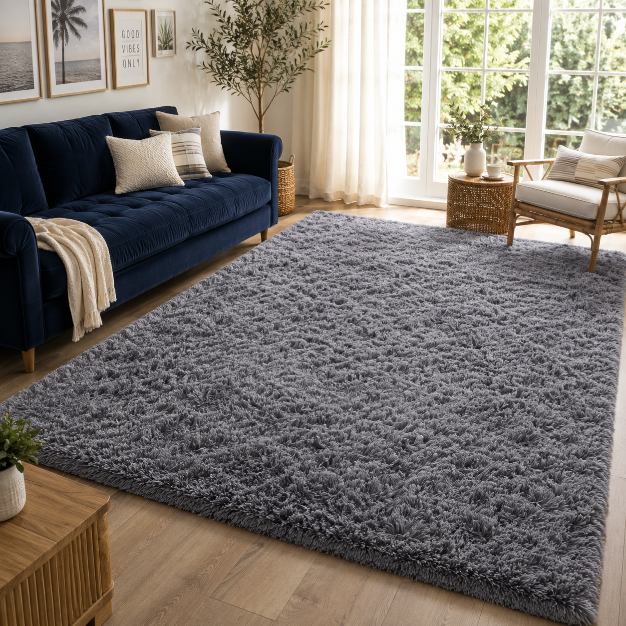 Tapis Moelleux Gris Clair