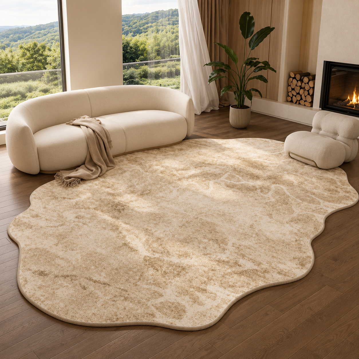 Tapis de Luxe à Formes Irrégulières