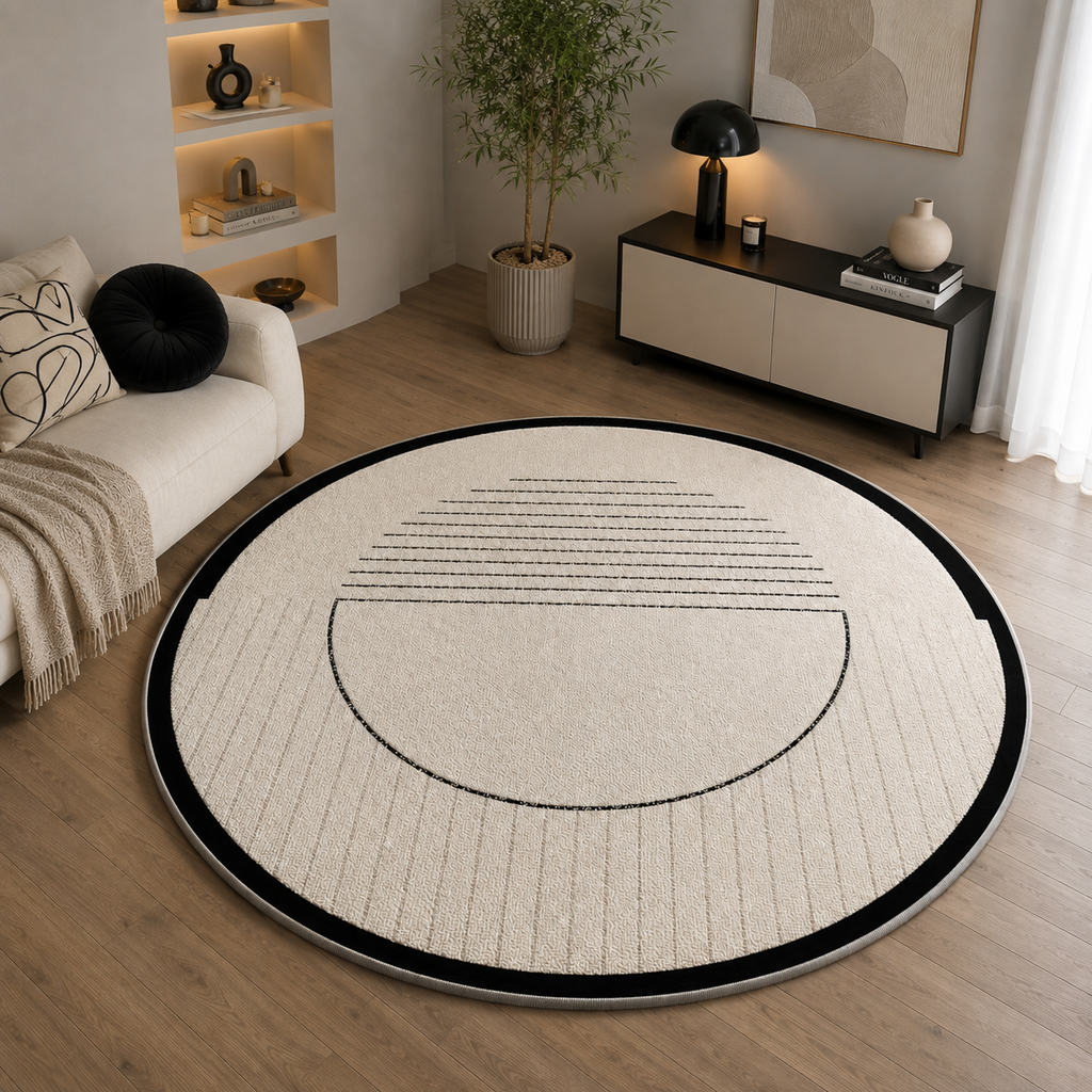 Tapis Rond en Peluche Douce - 100cm