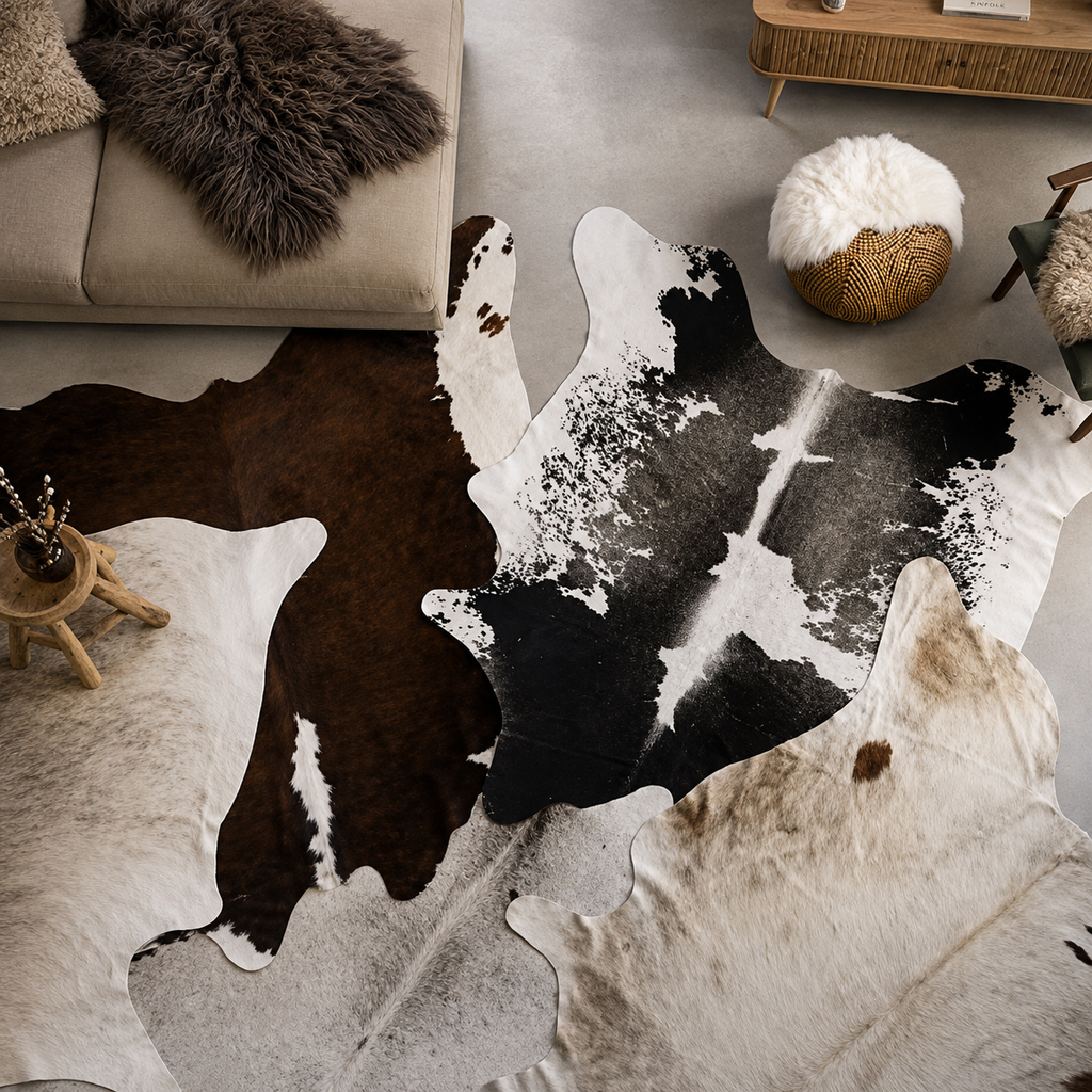 Tapis en Cuir de Vache Véritable