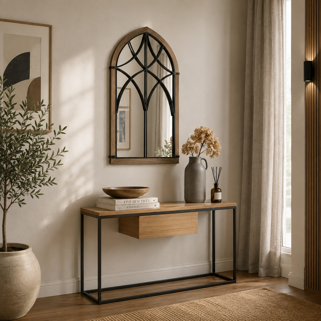 Miroir Mural Vintage en Bois