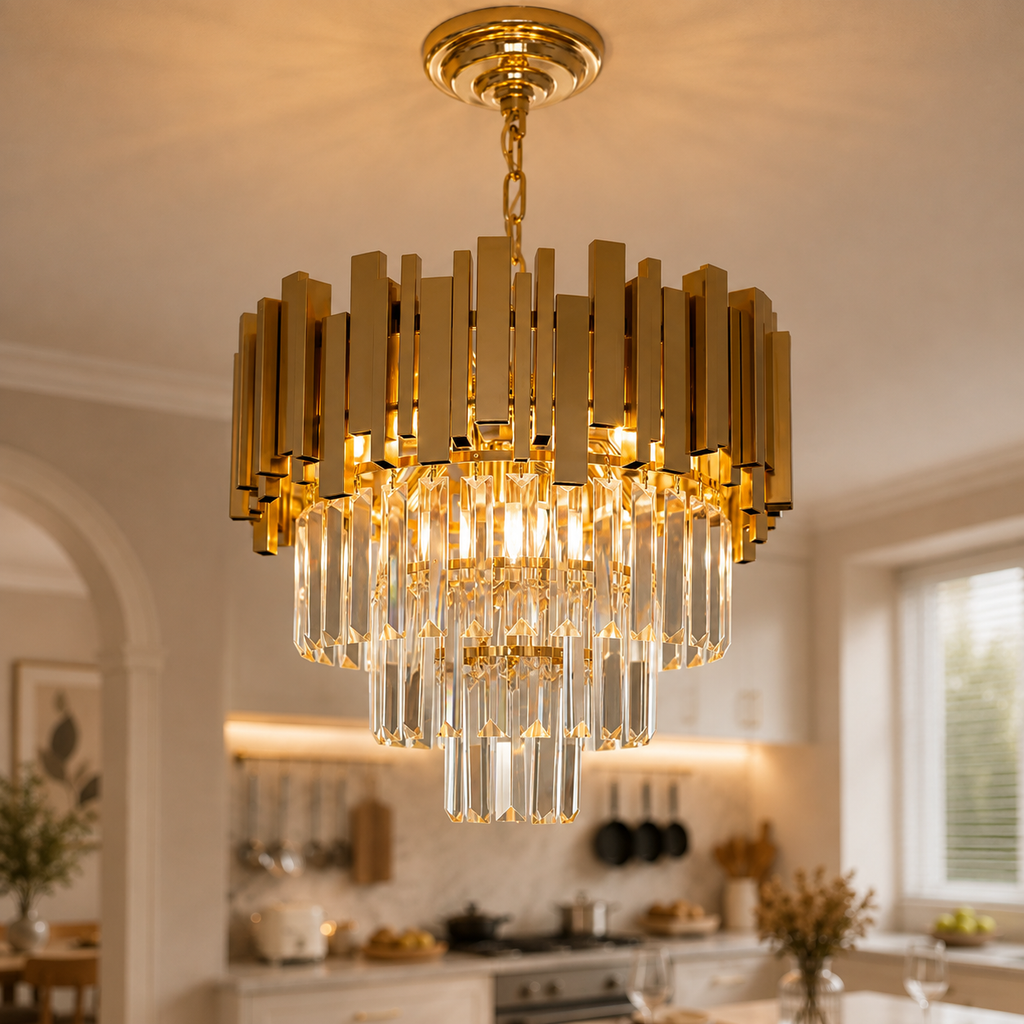 Lustre Moderne Rond en Cristal
