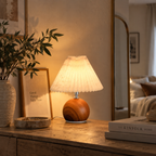 Lampe de Table Nordique en Tissu Plissé