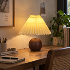 Lampe de Table Nordique en Tissu Plissé