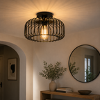 Plafonnier Décoratif en Métal Style Cage