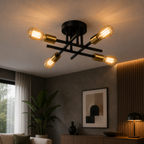 Plafonnier Semi-Encastré Noir Design Moderne