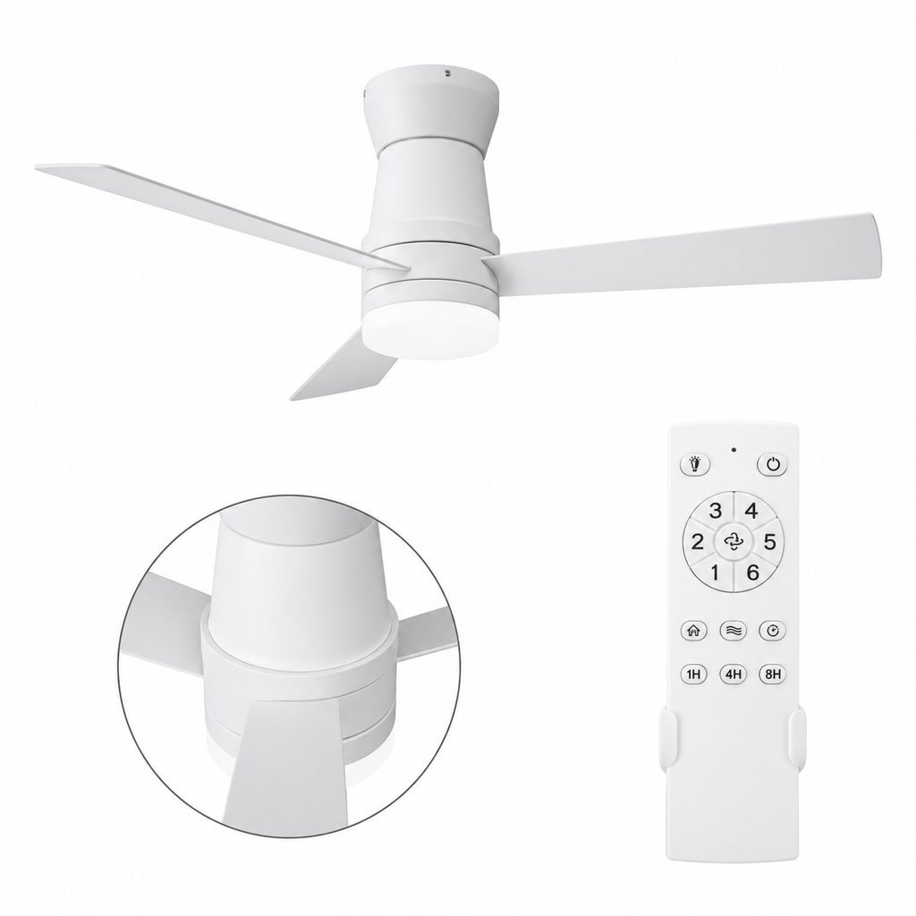 Ventilateur Luminaire de Plafond LED 132 cm – 6 Vitesses & Télécommande