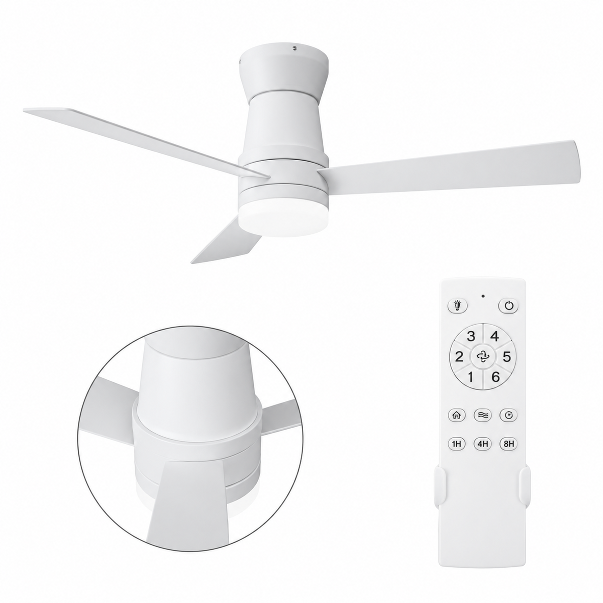 Ventilateur Luminaire de Plafond LED 132 cm – 6 Vitesses & Télécommande