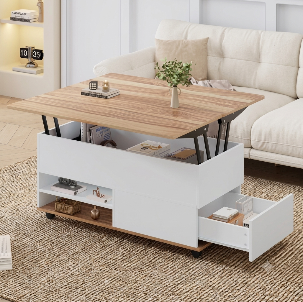 Table Basse Multifonction Relevable Haut de Gamme