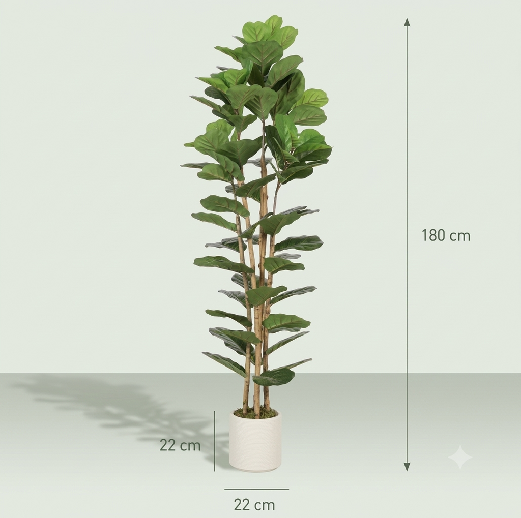 Ficus Lyrata Artificiel Haut de Gamme 180 cm