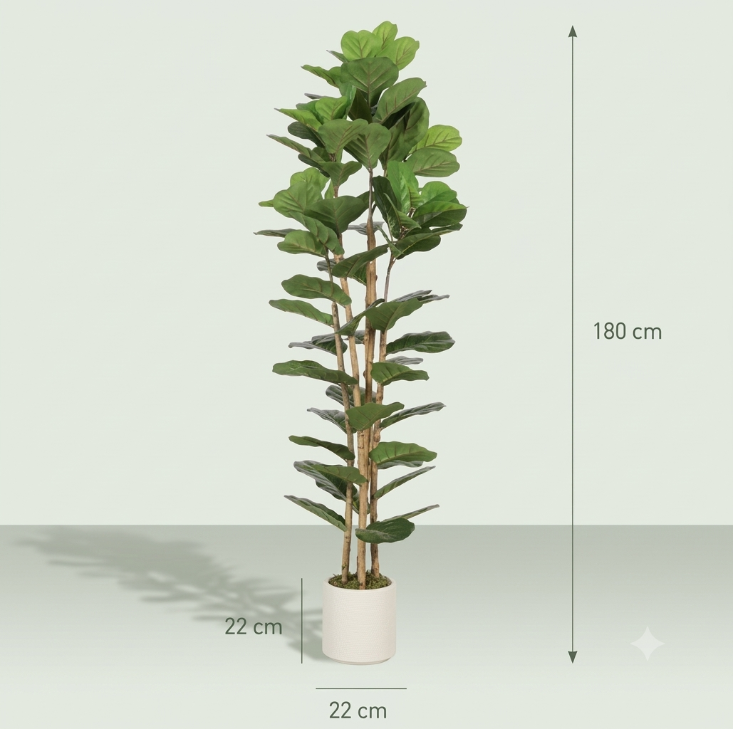 Ficus Lyrata Artificiel Haut de Gamme 180 cm