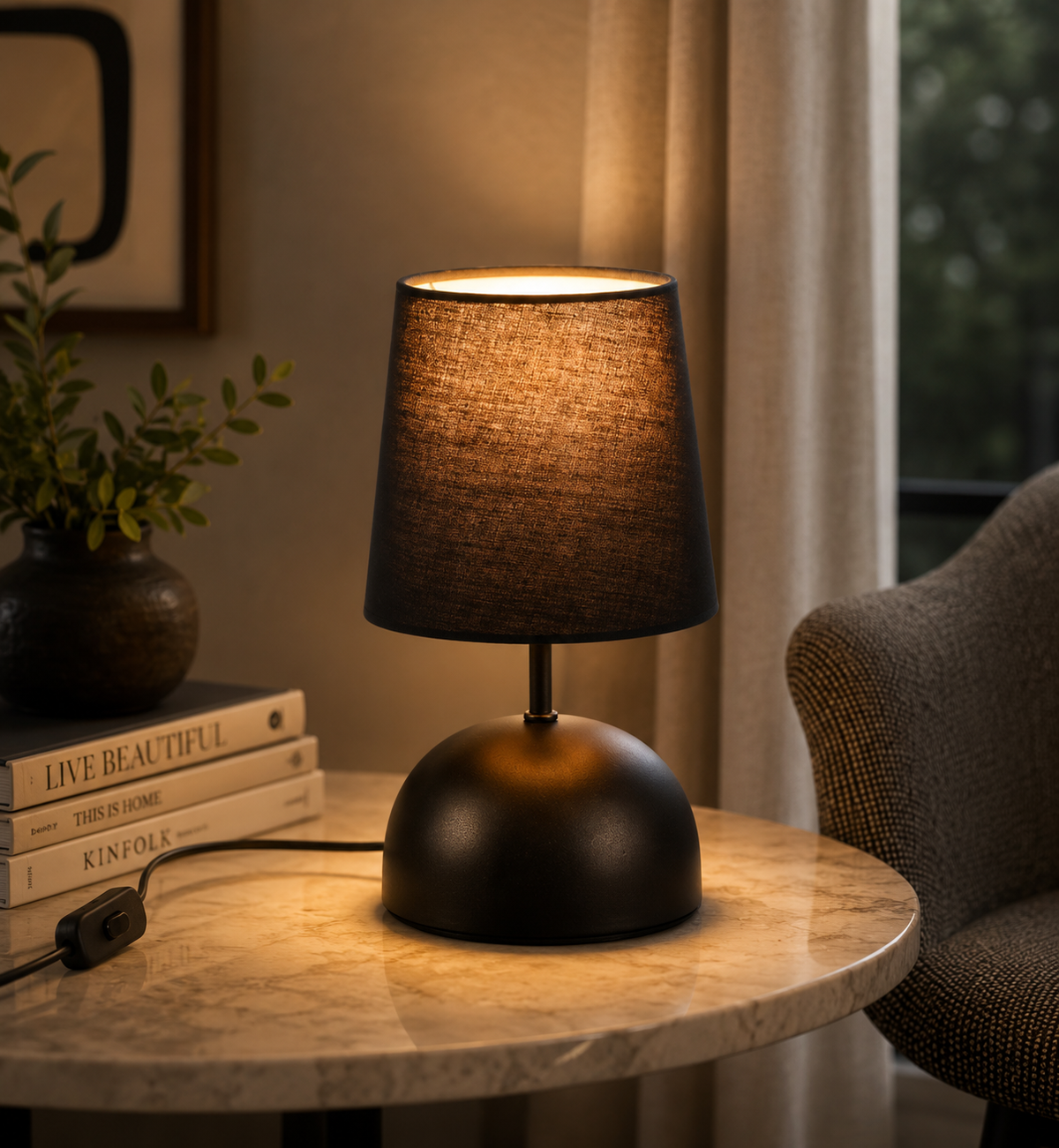 Lampe de Chevet Noire – Design Moderne & Élégant