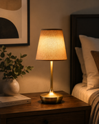 Lampe de Table Vintage avec Abat-Jour en Tissu