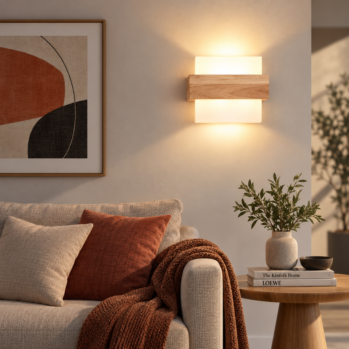 Applique Murale Nordique en Bois Naturel