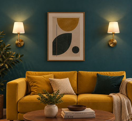 Applique Murale Rétro avec Abat-Jour en Tissu – Élégance Intemporelle