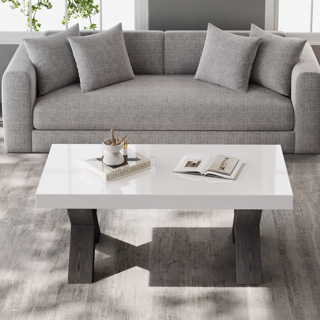 Table Basse Rectangulaire Moderne Brillante