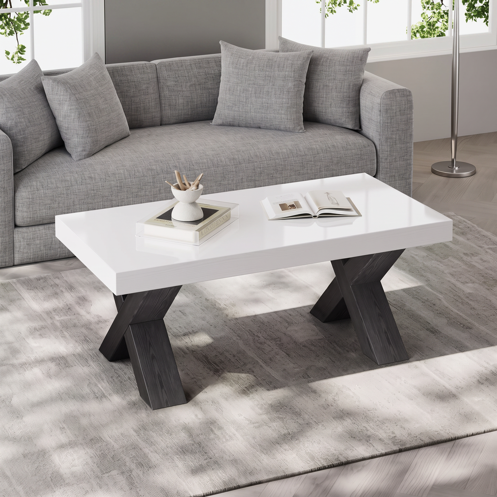 Table Basse Rectangulaire Moderne Brillante