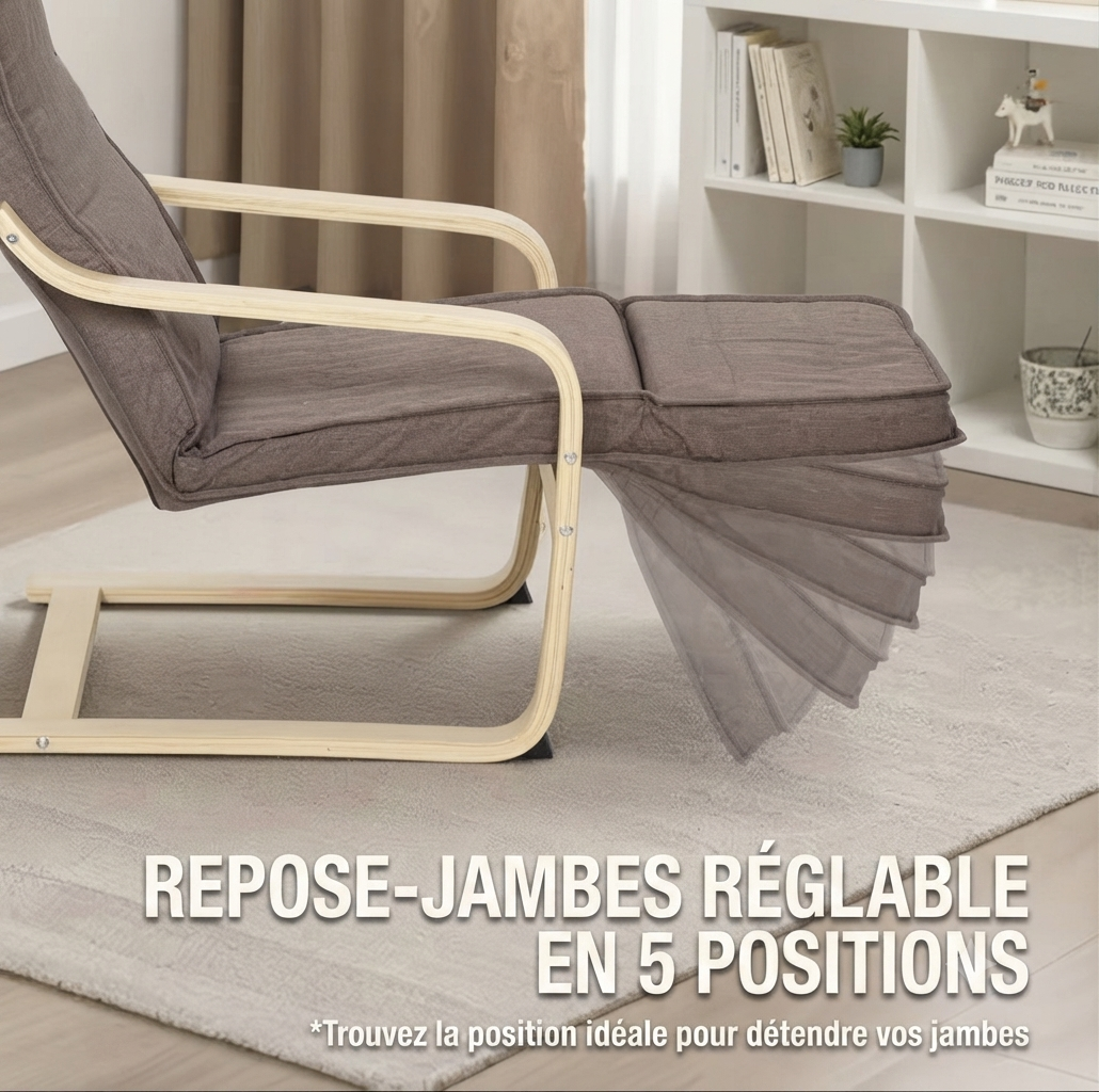 Fauteuil Relax Haut de Gamme avec Repose-Pieds Réglable
