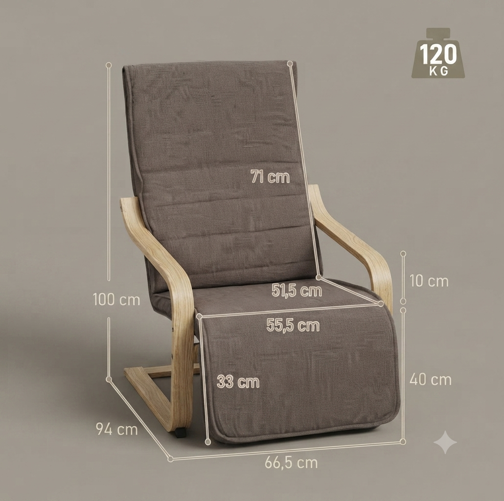 Fauteuil Relax Haut de Gamme avec Repose-Pieds Réglable