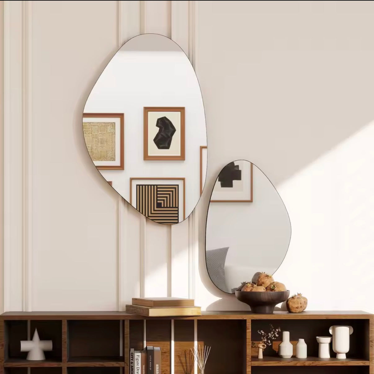 Lot de 2 Miroirs Muraux Design