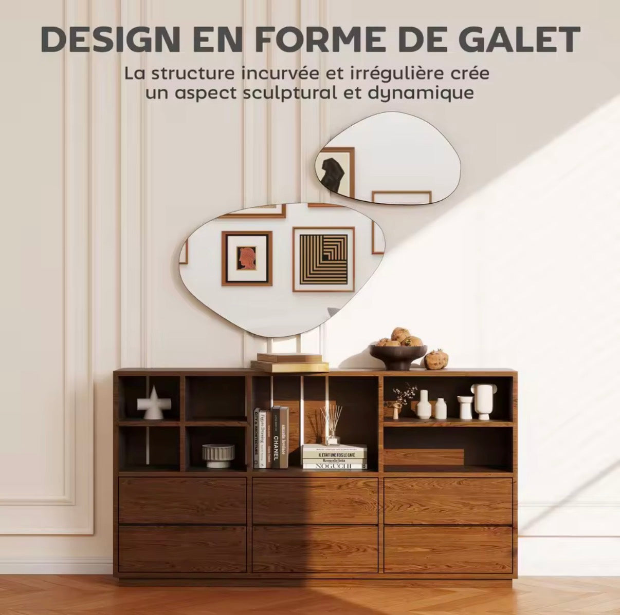 Lot de 2 Miroirs Muraux Design