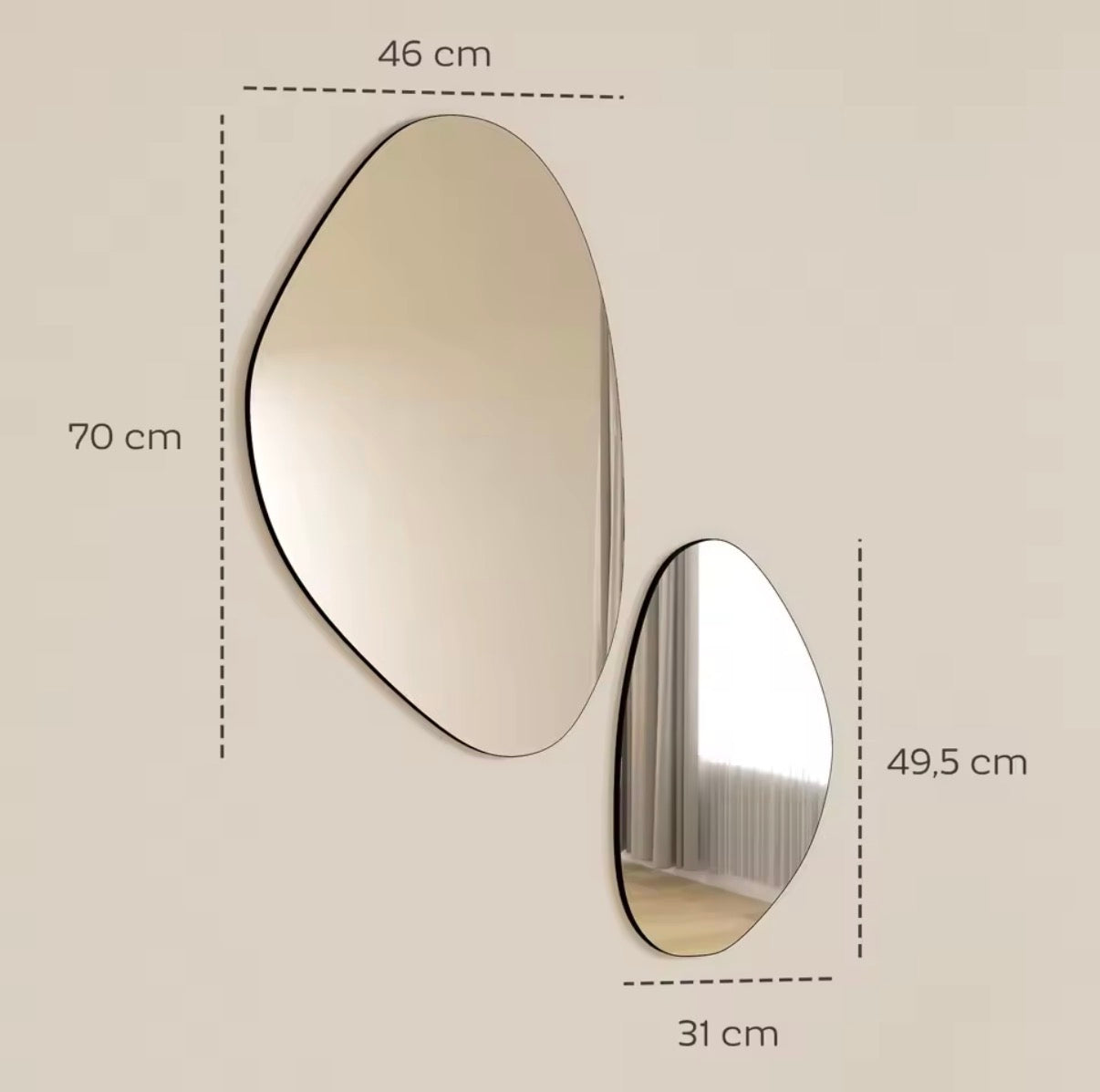 Lot de 2 Miroirs Muraux Design
