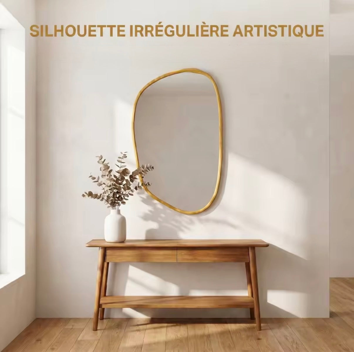Miroir Mural Asymétrique Haut de Gamme