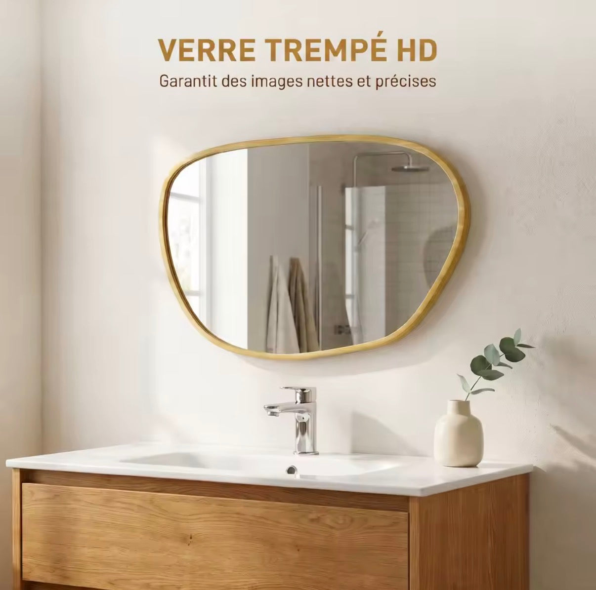 Miroir Mural Asymétrique Haut de Gamme