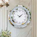 Grande Horloge Murale Miroir Glamour – Bordure Cristal & Effet Diamant