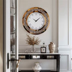 Grande Horloge Murale Miroir Glamour – Bordure Cristal & Effet Diamant